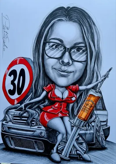 Karykatura pielęgniarka