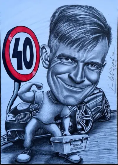 Karykatura serwisant